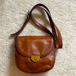 Fossil brown leather crossbody bag